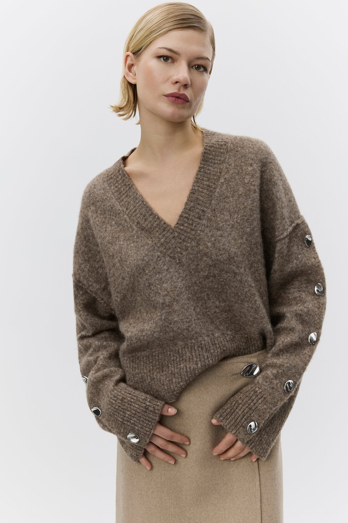 Solange Cozy Days striktrøje - Wren Melange